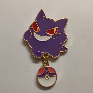 2/$10 Purple Gengar Enamel Pin with Poké Ball Charm